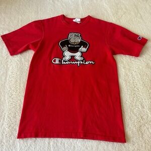 Vtg Champion Georgia Bulldogs T Shirt Athletic Size Small Unisex College Red
